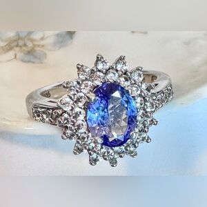 Tanzanite & Moissanite Sterling Silver Ring (7)